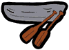 Canoe with Paddles Clipart