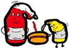 Ketchup & Mustard Spraying Hot Dog