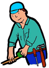 Construction Worker with Tape Measure Clipart
