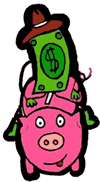 Money Riding Piggy Bank