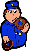 Officer Eating Donut Clipart