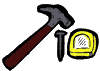 Hammer, Nail & Measuring Tape Clipart