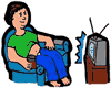Man Watching Television