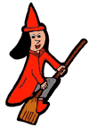 Witch Flying on Broom