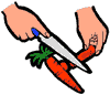 hand Cutting Carrot Clipart