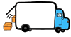 Moving Van with Falling Boxes Clipart