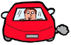 Boy Making Silly Face in Car Clipart