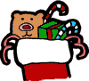Stuffed Stocking with Presents Clipart