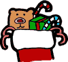 Stuffed Stocking with Stuffed Bear Clipart