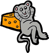 Mouse Laying Against Chedder Cheese