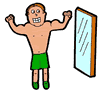 Muscle Mirror Man Clipart