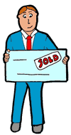 Holding 'Sold' Sign Clipart