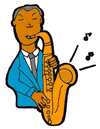 Man Playing Saxophone Clipart