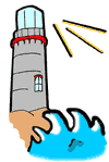 Lighthouse Beside Lake Clipart