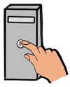 Finger Pressing Button on Computer Clipart