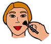 Hand Holding Make-Up Brush Clipart