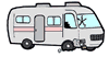Camper with Broken Window Clipart