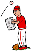 Baseball Player Reading Newspaper Clipart