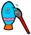 Paint Brush Painting Happy Easter Egg Clipart
