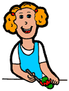 Girl Painting Easter Egg Clipart