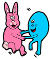 Painted Easter Egg Dancing with Bunny Clipart