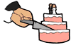 Bride & Groom Cutting Wedding Cake Clipart