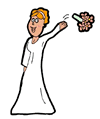 Bride Tossing Bouquet Clipart