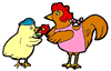 Chick Giving Hen Gift