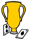 Trophy with Playing Cards Clipart