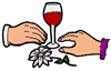 Romantic Hands with Wine Glass Clipart