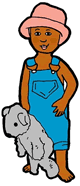 Child Carrying Stuffed Bear Clipart