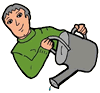 Man Pouring Watering Can Clipart