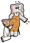 Obstetrician Checking Pregnant Elephant Clipart