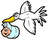 Stork Carrying Baby Clipart