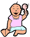 baby Holding Rattle Clipart
