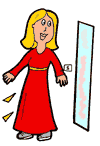 Trying on Dress Shopping Clipart