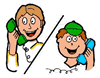 Friends Talking on Phone Clipart