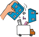 Easy house into Moving Van Clipart