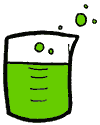 Green Solution in Beaker Clipart