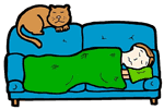 Sick on Couch Clipart