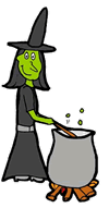 Witch Stirring Cauldron