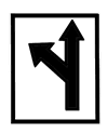Left or Straight Street Sign Clipart