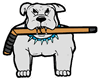 Bulldog with Hockey Stick in Mouth Clipart