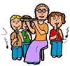 Music Teacher Playing Flute Clipart