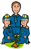 Boy Scouts Planting Tree