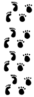 Dog  & Child Footprints