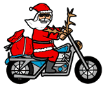 Santa on Motorcycle