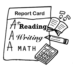 Report card clipart black and white picture