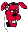 red Dog Listening to Music Clipart