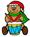 Teddy Bear Playing Drums Clipart